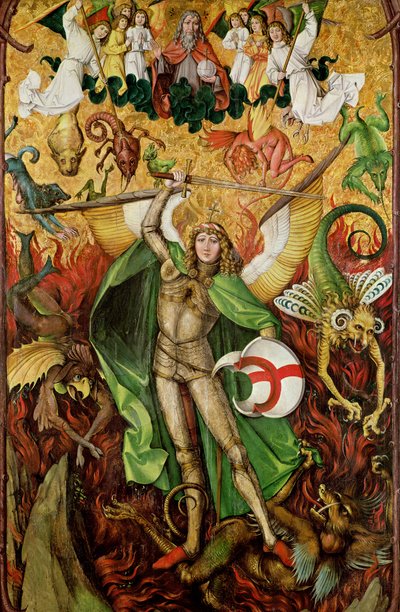 The Archangel Saint Michael in combat with Lucifer, c.1490-1505 by Hans Leu